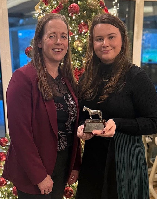 Katie Reilly (right) with her Irish Field award