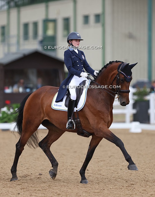 mary-Sophie Haid Bondergaard and Adora Nightingale at the 2022 European Junior Riders Championships in Hartpury :: Photo © Astrid Appels