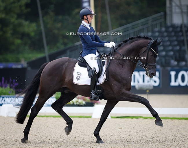 Stefanie Ahlert and Glamdale WP at the 2024 World Young Horse Championships :: Photo © Astrid Appels