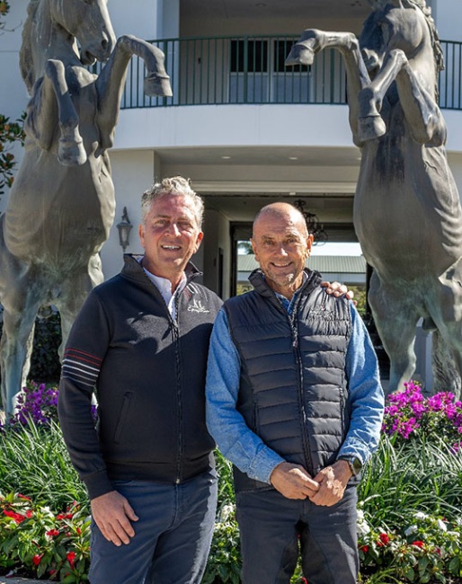 Micha Knol and Lars Petersen at Helgstrand USA in Wellington, Florida