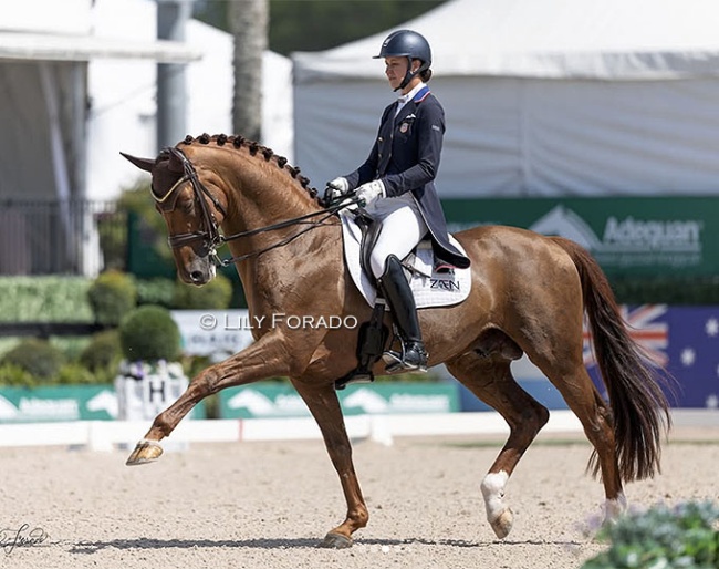 Adrienne Lyle and My Vitality in the Intermediaire II at the 2026 Palm Beach Derby :: Photo © Lily Forado