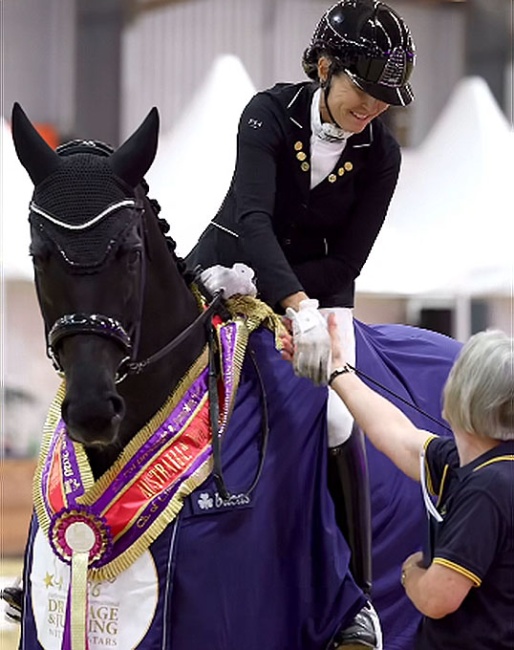 Karen Blythe and Stryker K win the 2026 Australian Young Horse Championships