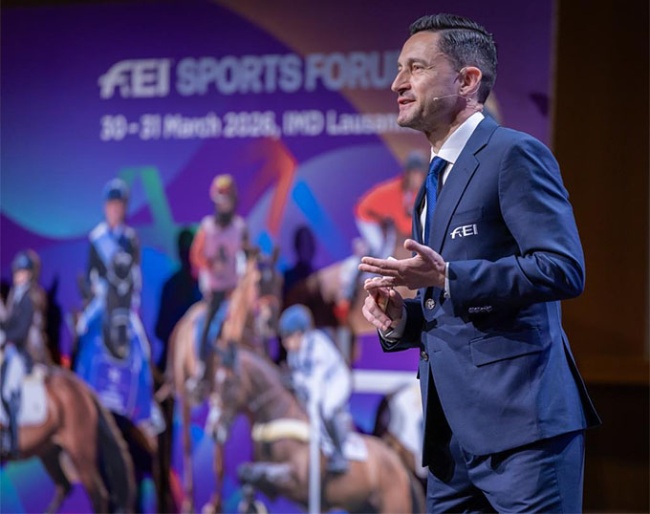 François Vergnol, FEI Executive Director, Commercial, Marketing & Communications, presented the FEI Marketing & Communications Strategy 2026-2030 to the FEI Sports Forum 2026. © FEI/Germain Arias-Schreiber