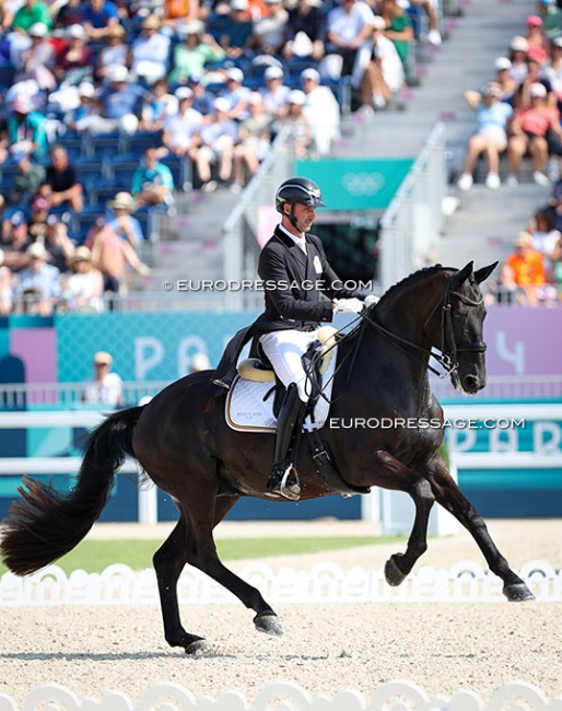 Domien Michiels and Intermezzo van het Meerdaalhof at the 2024 Olympic Games :: Photo © Astrid Appels