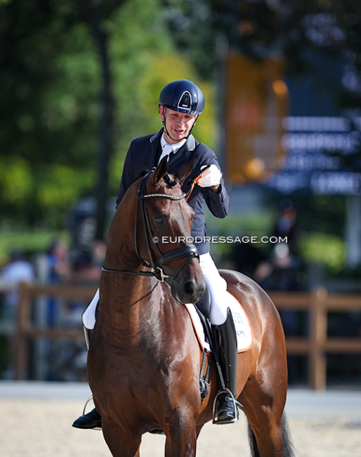 Bart Veeze and Nero at the 2024 World Young Horse Championships :: Photo © Astrid Appels