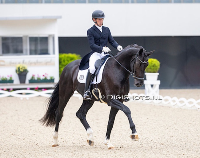 Warwick McLean and Abtwald's Götterfunke at the 2026 Aachen Dressage Days :: Photo © Digishots
