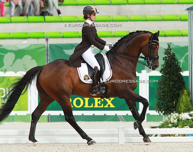 Julie de Deken on Lucky Dance at the 2014 World Equestrian Games :: Photo © Astrid Appels