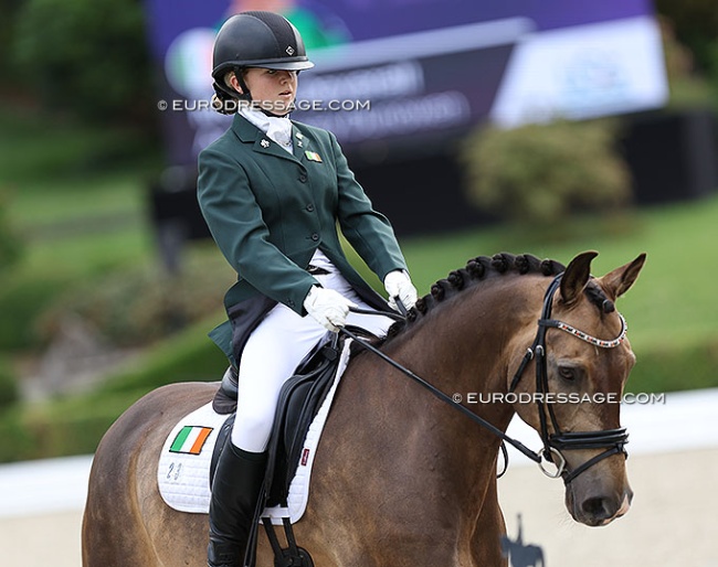 Irish junior rider Maeve Deverell on Annaharvey Dunowen, here at the 2023 European Children Championships :: Photo © Astrid Appels