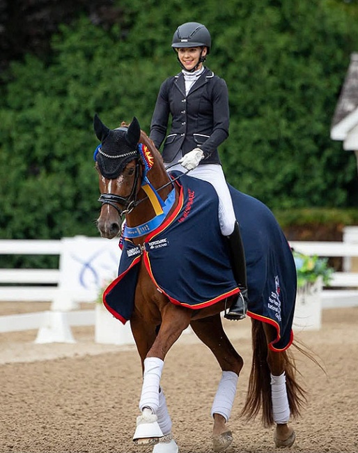 Nora Batchelder and Friskey Business RH win the 4-year old division at the 2026 U.S. Young Horse Championships :: Photo © US Equestrian