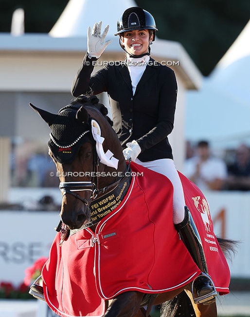 Beatrice Arturi and Sir Gribaldi at the 2026 World Young Horse Championships :: Photo © Astrid Appels