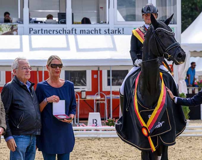 Alex and Sandra Schürner with their Gut Neuenhof's Moon River at the 2026 Bundeschampionate :: Photo © Equitaris