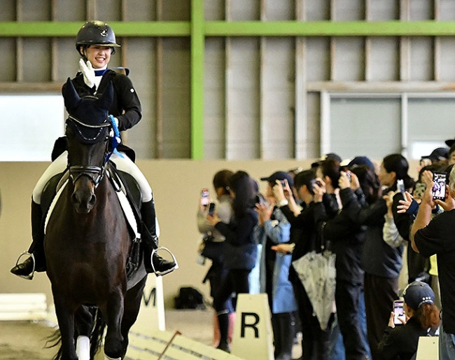 Risa Shimomura on Samprimera win the children division at the 2026 Japanese Youth Riders Championships  :: Photos courtesy Japan Equestrian Federation