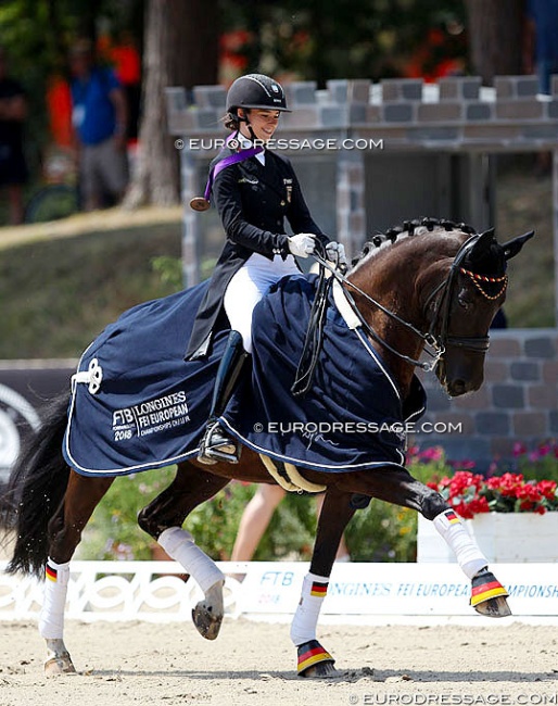 Romy Allard and Summer Rose win bronze at the 2018 European Junior Riders Championships :: Photo © Astrid Appels