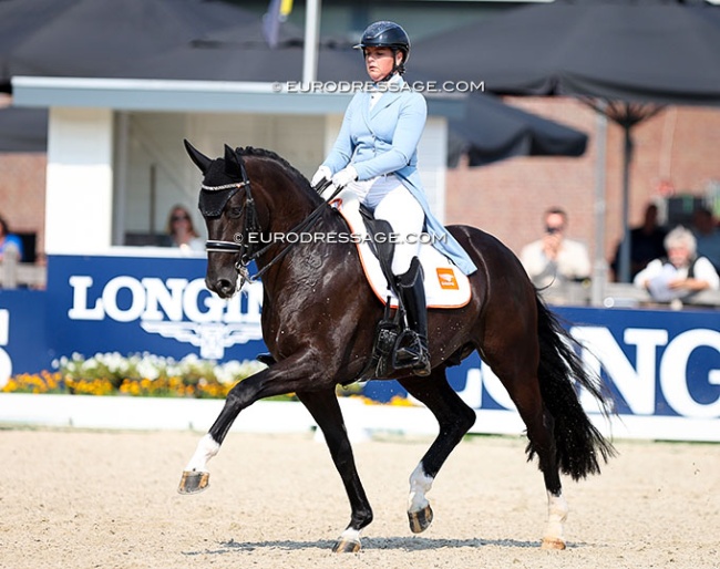 Danielle Heijkoop and Mac Toto USB at the 2024 World Young Horse Championships :: Photo © Astrid Appels