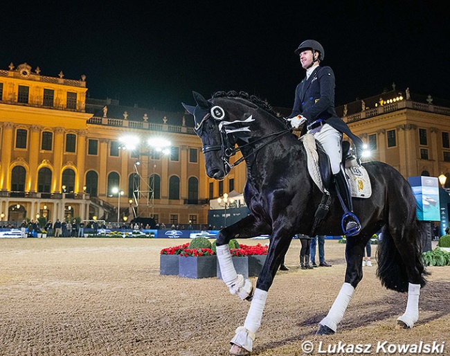 Moritz Traffinger and Cadeau Noir at the 2026 CDI Vienna :: Photo © Lukasz Kowalski